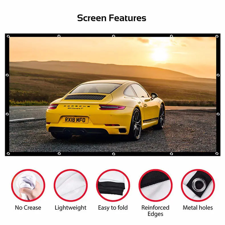 Portable Projector Curtain For Home Cinema & Office