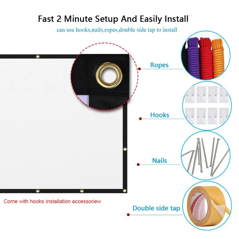 Portable Projector Curtain For Home Cinema & Office